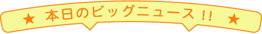 本日のビッグニュース